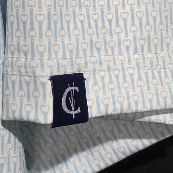 NWT - Criquet Performance Polo - Blue White BOTTLE OPENER - Sz L* - Picture 6 of 7